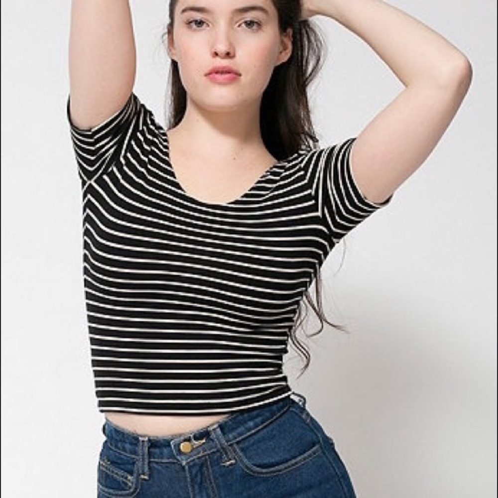 American Apparel Striped Crop Top